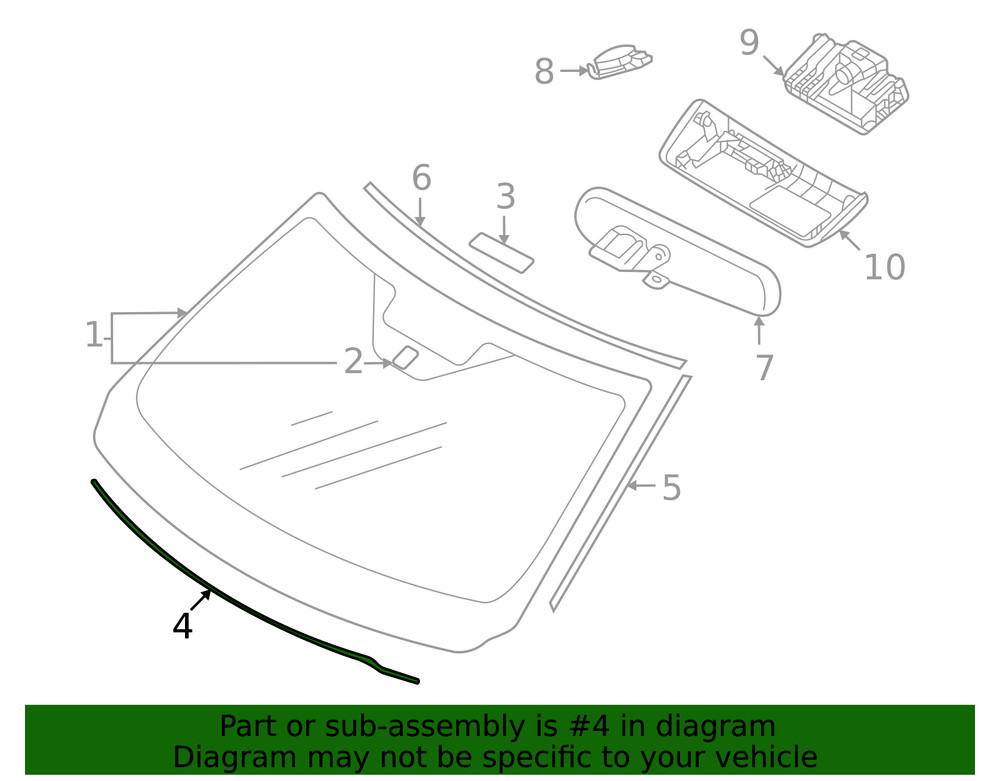 Genuine Mitsubishi Windshield Spacer MR533187