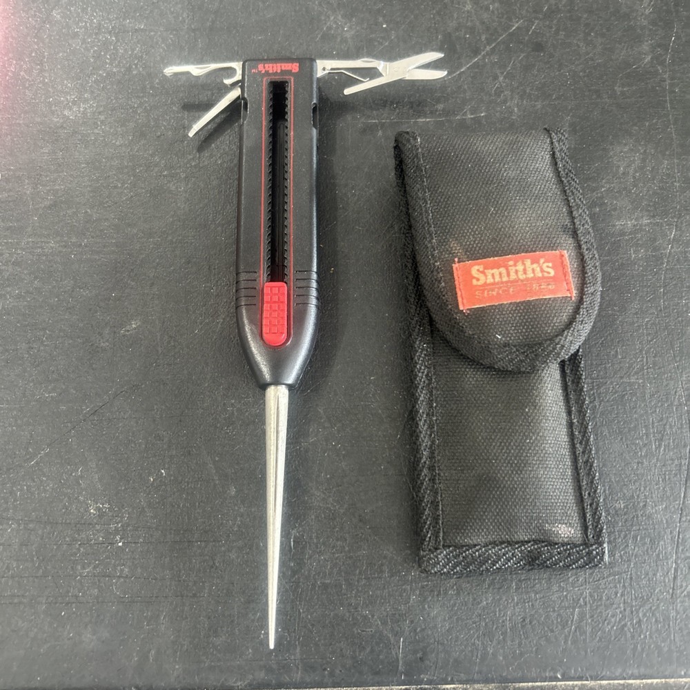 Vintage Smith's Diamond Sharpener with Several Other Tools Including Sheath