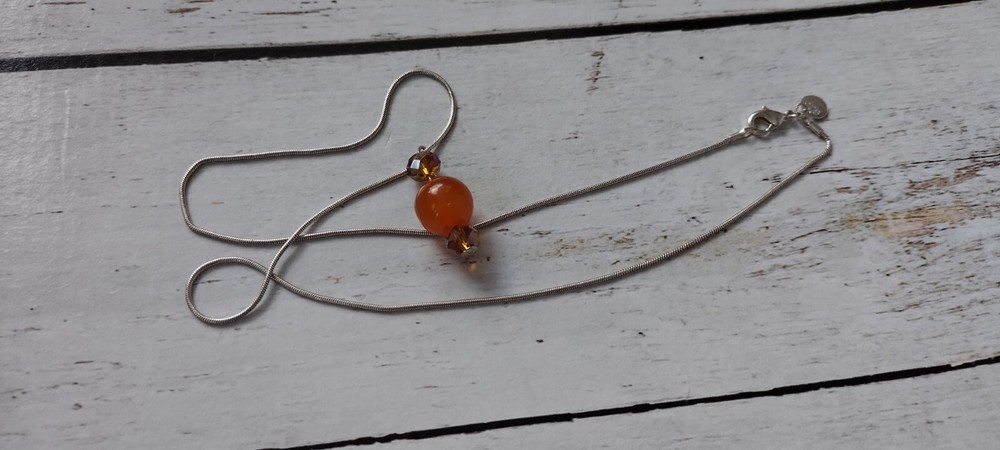 Vintage Amber pendant with silver chain