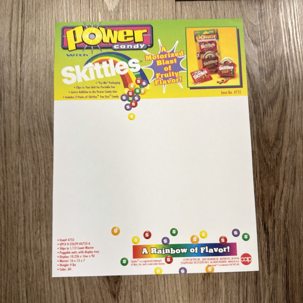 1996 Cap Candy Sales Sheets Catalog Lot Pop Store Display Retail Folder