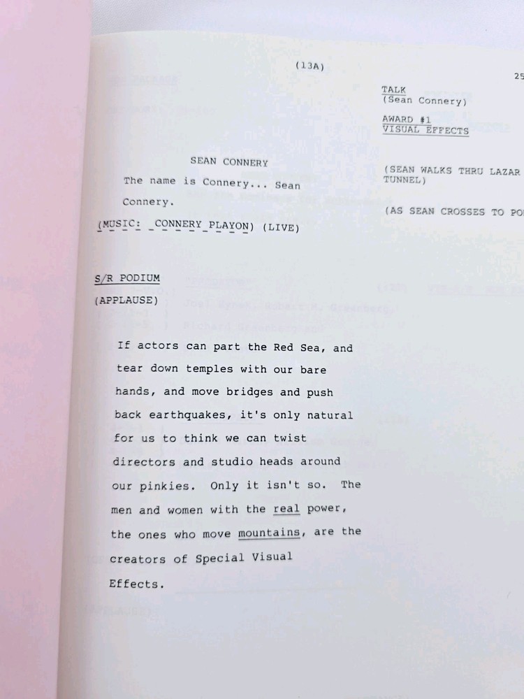 60th Academy Awards Script