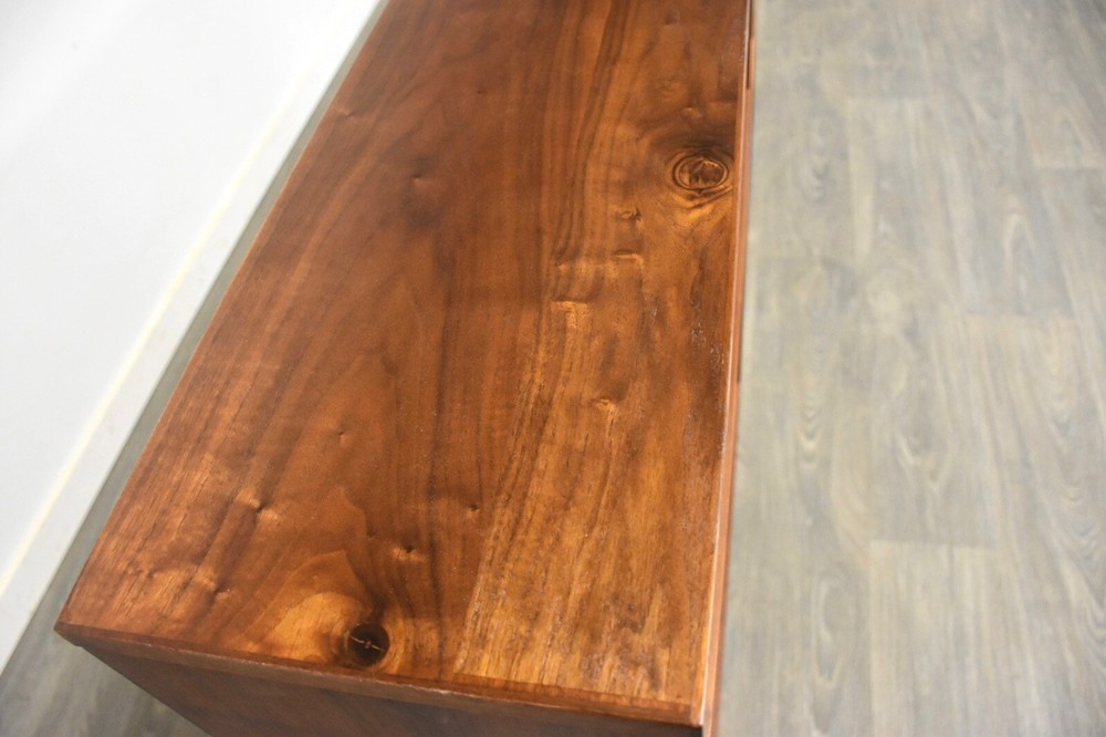 Walnut & Chrome Mid Century Modern Bookcase