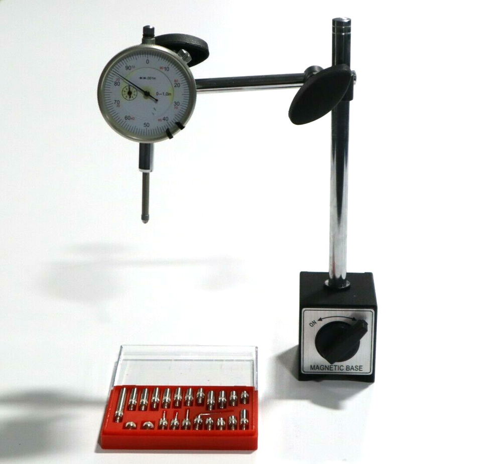 3 PIECE INSPECTION TOOL SET: MAG BASE, DIAL INDICATOR & POINT SET
