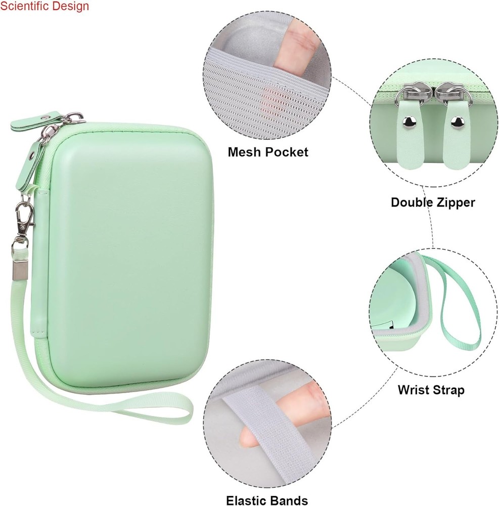Elegant Light Green Carrying Case for SUPVAN E10 & Phomemo D30 Label Makers