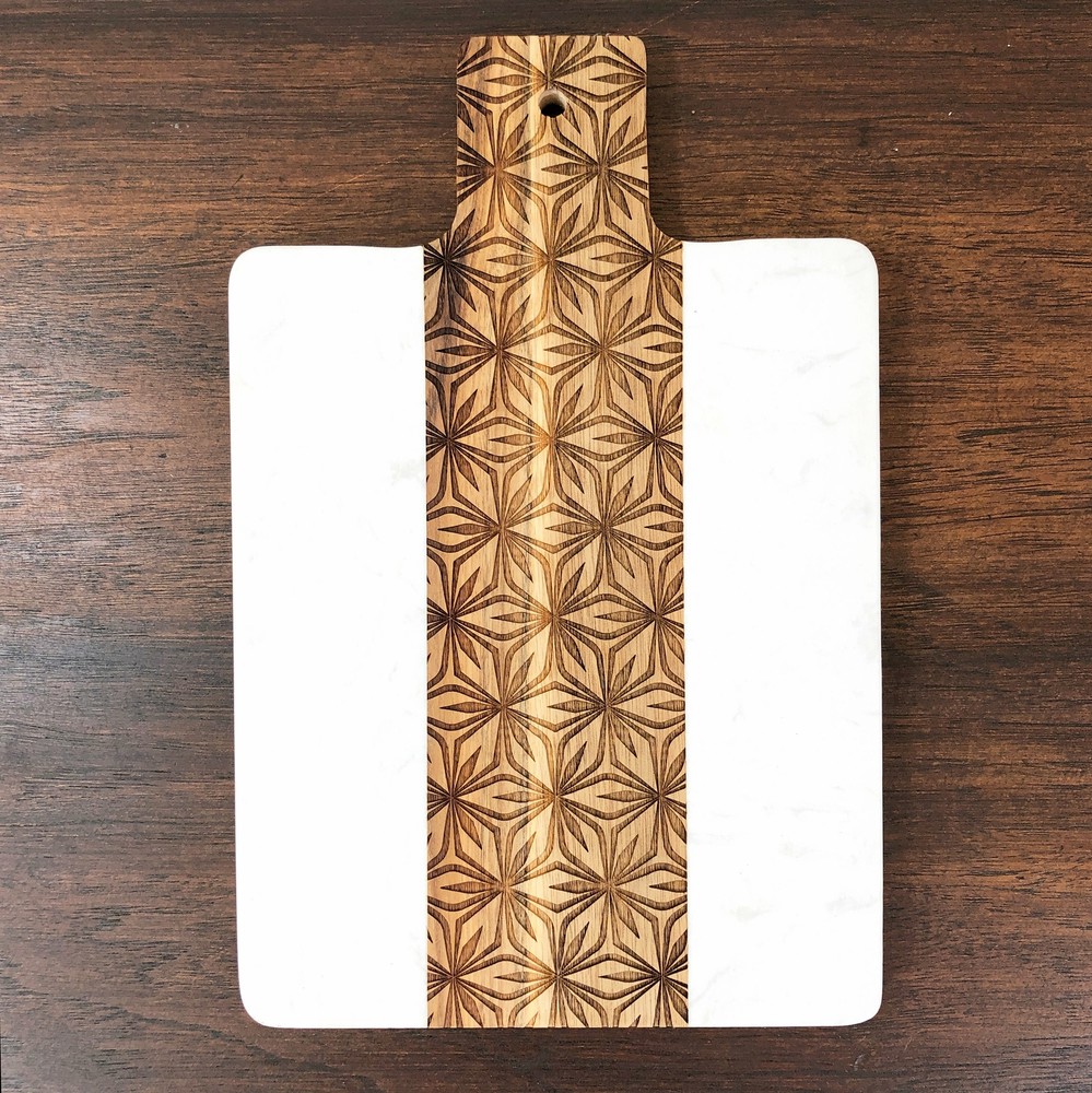 Marble and Acacia Charcuterie Board Pattern 3