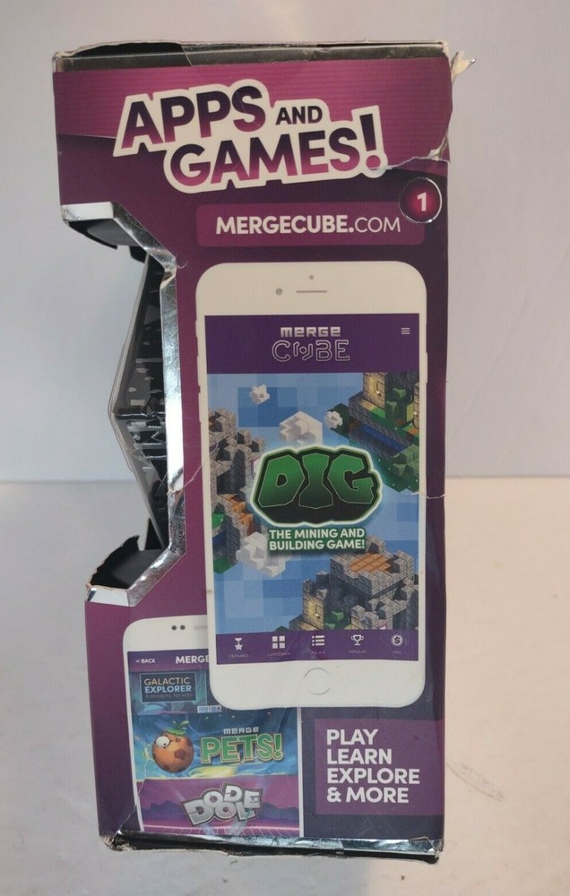 New Merge Cube Hold Holograms Virtual Game IOS Android Tablet Damaged Box C3