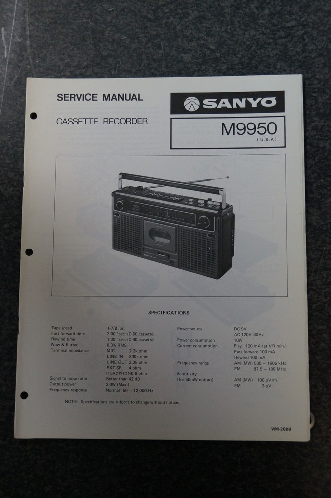 Sanyo M9950 Service Manual