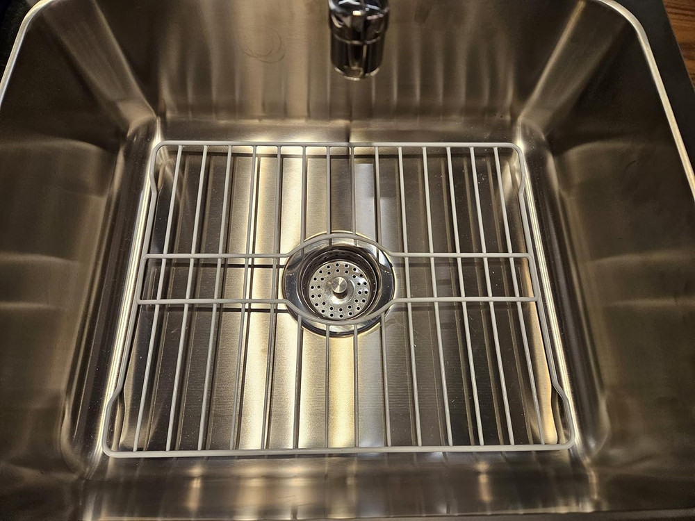SOFINNI Sink Protectors for Kitchen Sink Bottom with White Coating Grate Insert