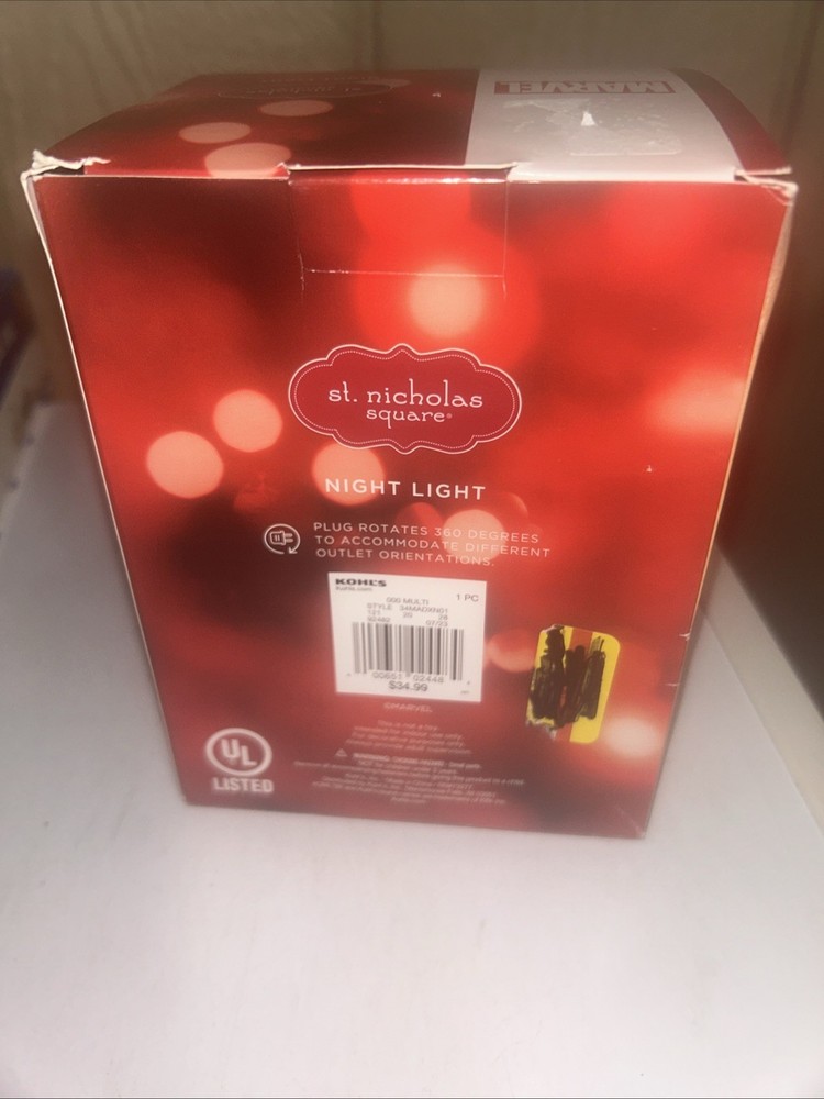 Spider-Man Christmas Plug-In Night Light - Marvel - St. Nicholas Square - NEW