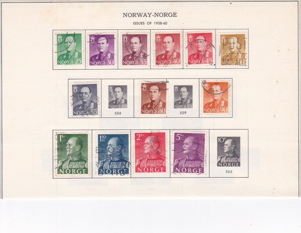 Norway Stamps on pages