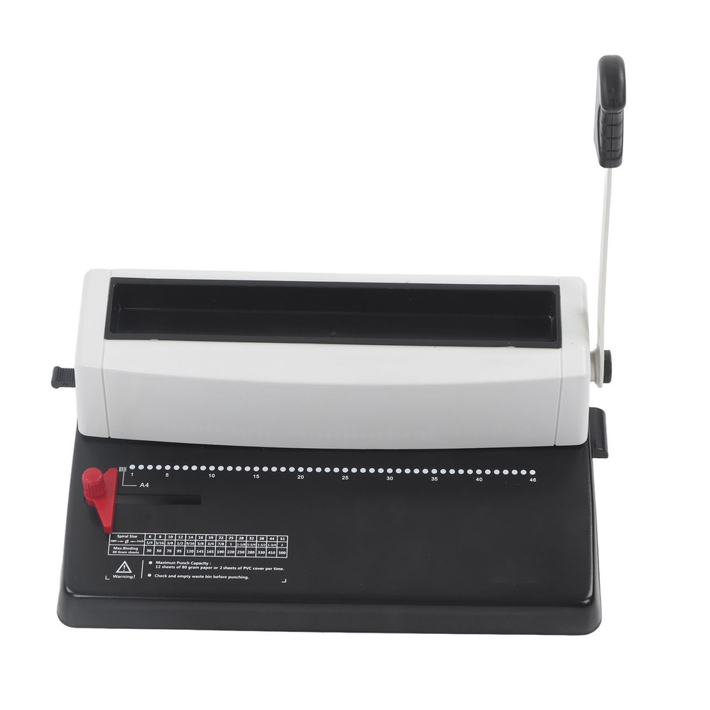 Spiral Coil Binding Machine 46 Hole Manual Book Maker Punch Binder 12-Sheets