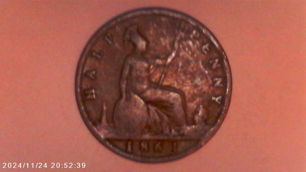 GREAT BRITAIN HALF PENNY 1861 BT42