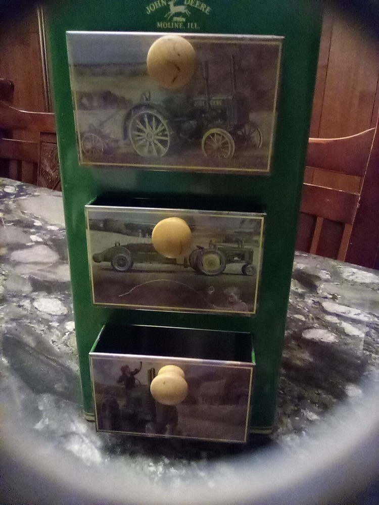 NEW John Deere Tin Box w/ Drawers