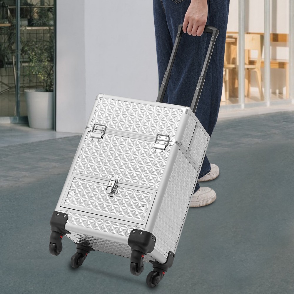 Rolling Makeup Case, Makeup Case, Makeup Case with 4 Universal Wheels