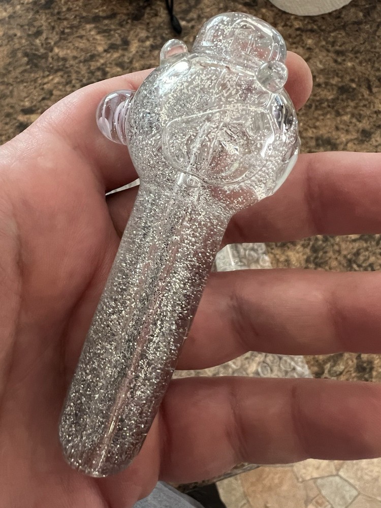 Glycerin Filled Silver Glitter Pipe
