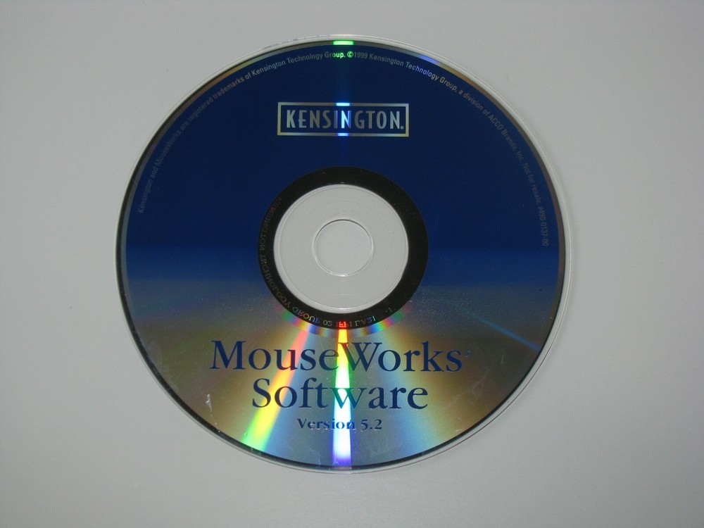 Kensington Computer PC Mouse Works Software 5.2 Driver Disk & Quick Start Guide