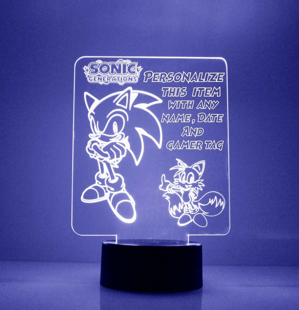 Sonic the Hedgehog Personalized Sonic LED Night Light Lamp with Remote Control