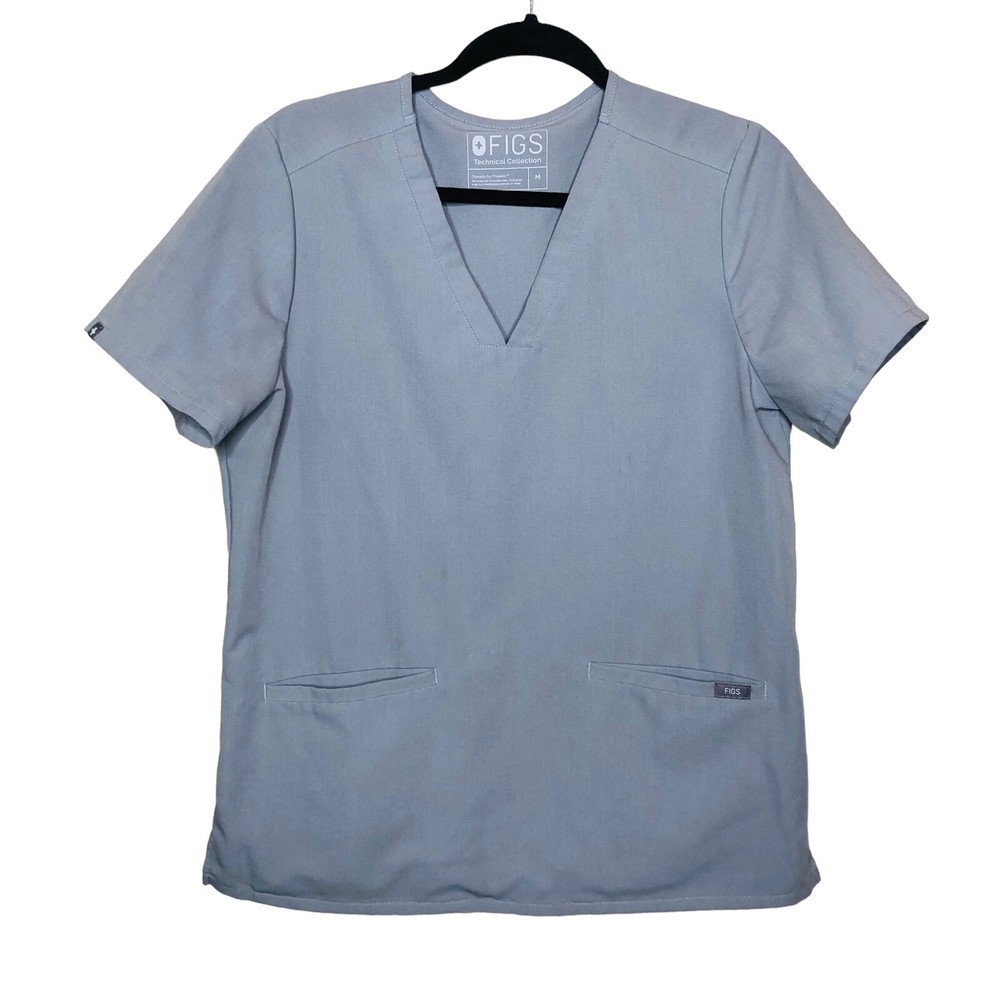 FIGS Technical Collection Casma Scrub Top Women’s Size Medium Gray Comfort