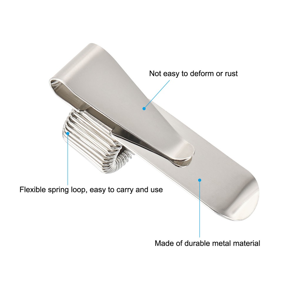 Pen Holder Clips, 3Pcs Metal Vertical Single Spring Loop Organizer, Silver