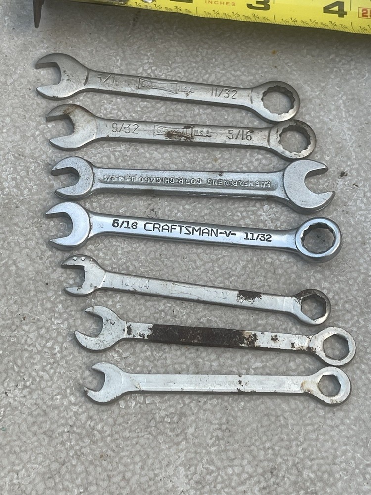 7 vintage combination and open-end wrenches Oxwall, Penens, Craftsman
