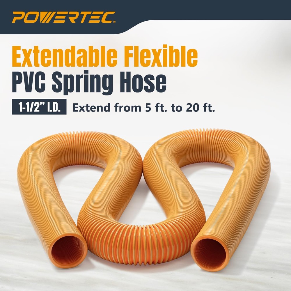 Powertec Power Tool Hose Kit 20 Vacuum Hose 4 Quick Change Adapters Threaded