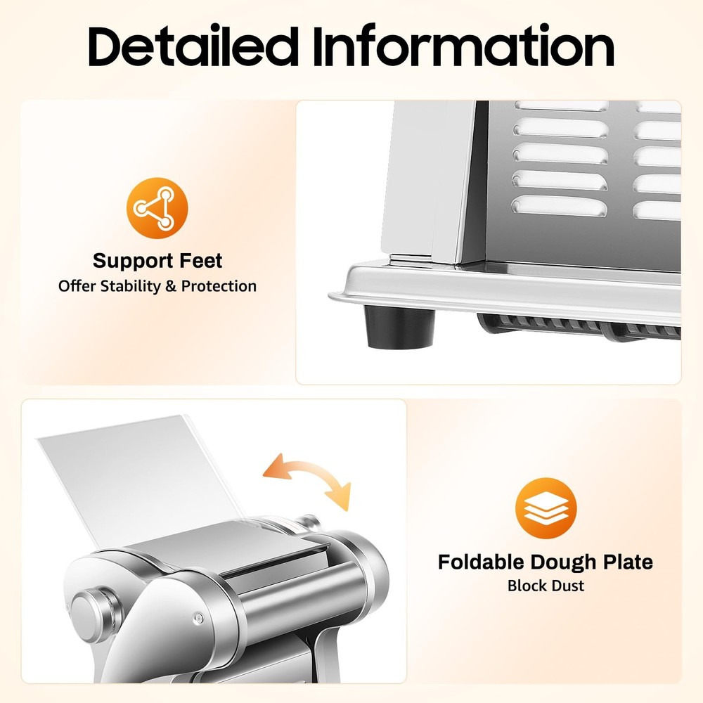 135W 110V Pasta Maker Machine, Two-Knife Electric Noodle Maker Machine Dough ...