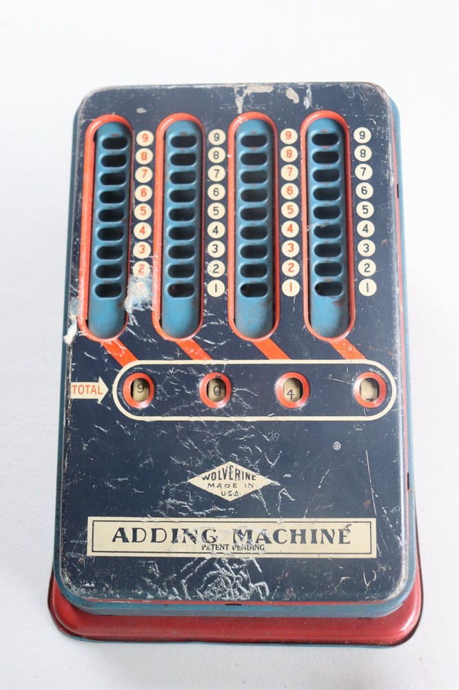 Vintage Metal Tin Toy Wolverine Adding Machine