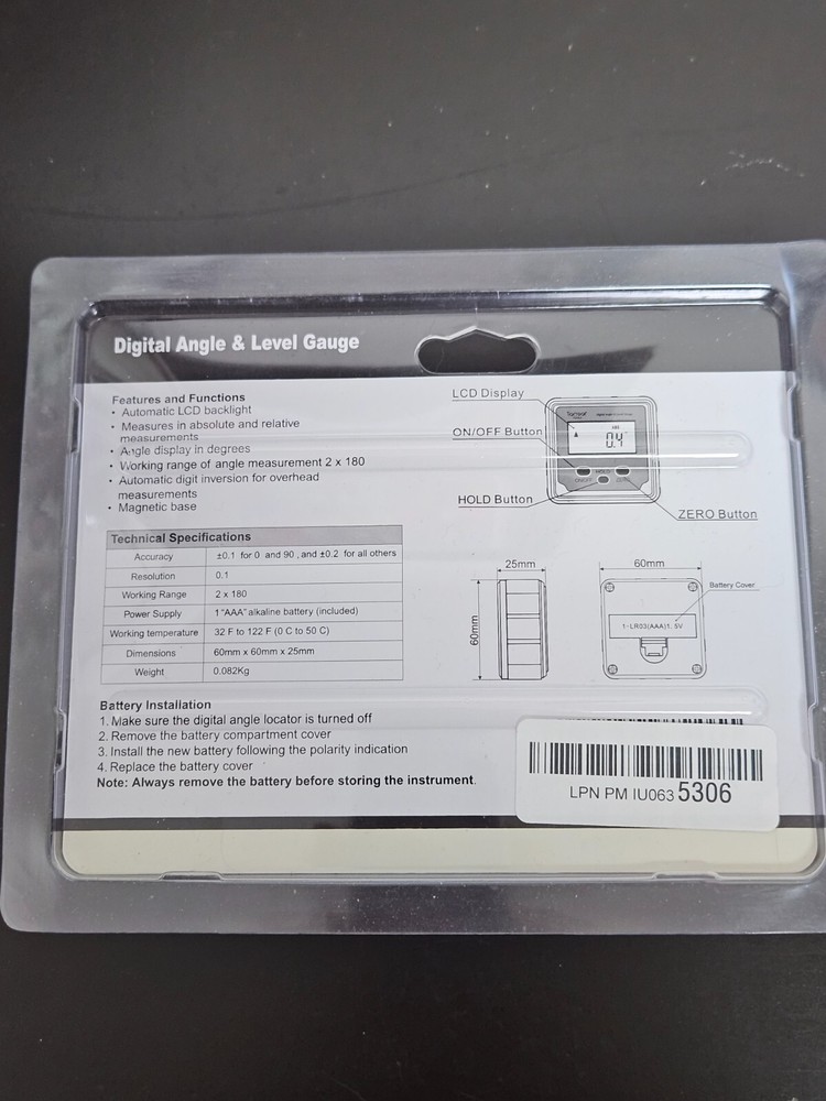 Digital Angle & Gauge Level With Angle Sensor Technology