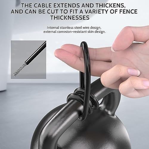 Gate Latch with Spring Cable Pull for Fence Gate - Carbon Steel - Black,Self .