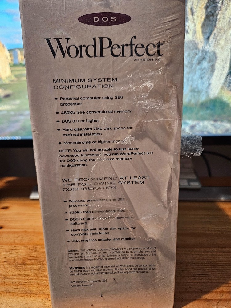 Windows WordPerfect Version 6.0 Word Processor Software Vintage DOS