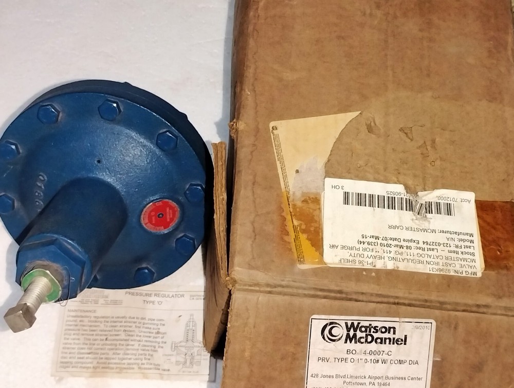 Watson McDaniel Type O Series Pressure Regulator 1" BO-14-0007-C NEW