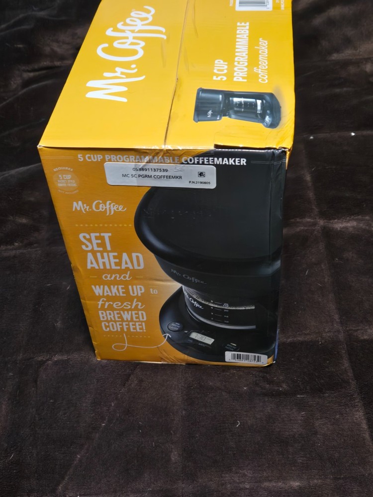 Mr. Coffee 5 Cup Programmable Coffeemaker Mini Brew New in Box 25 oz.