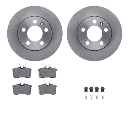 Disc Brake Kit-Rotors with 5000 Euro Ceramic Brake Pads includes Hardware DFC