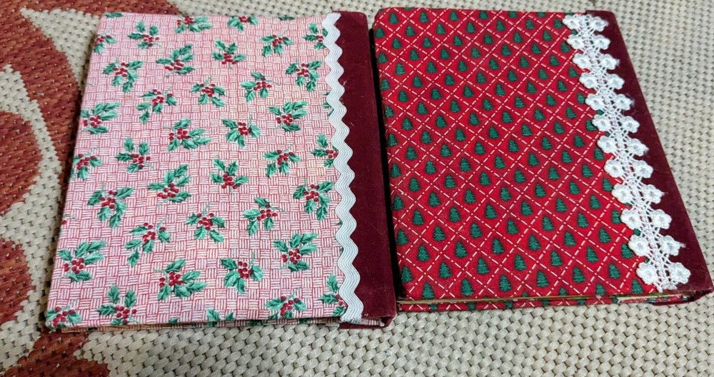Fabric Covered Christmas Themed Diary's