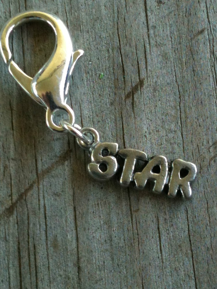 Silver Plated Lead Free Pewter "STAR" Charm / Zipper Pull