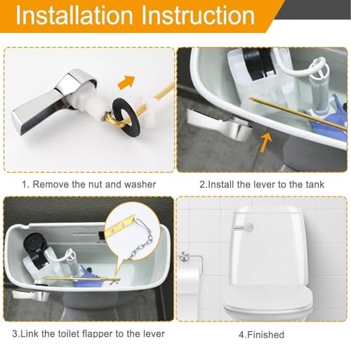 Universal Toilet Handle Replacement Kit | Brass Thickened Linkage Side Mount
