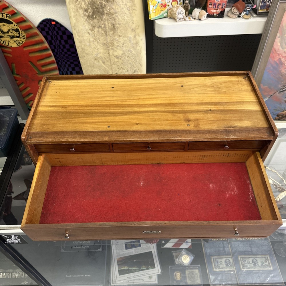 H. Gerstner & Sons Locking Machinist Oak Tool box Riser Base T-129 Nice! Rare!