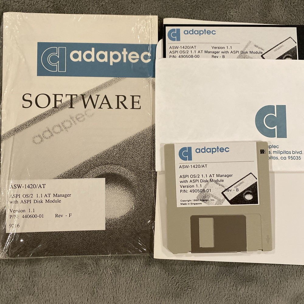 Adaptec ASW-1420/ Version 1.1 ASPI Disk Module 3.5” & 5.25” Software