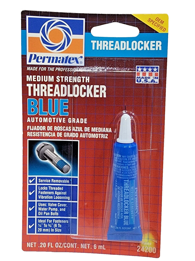 2 PACKS  Permatex Threadlocker BLUE Medium Strength 6 ML- FREE SHIPPING!
