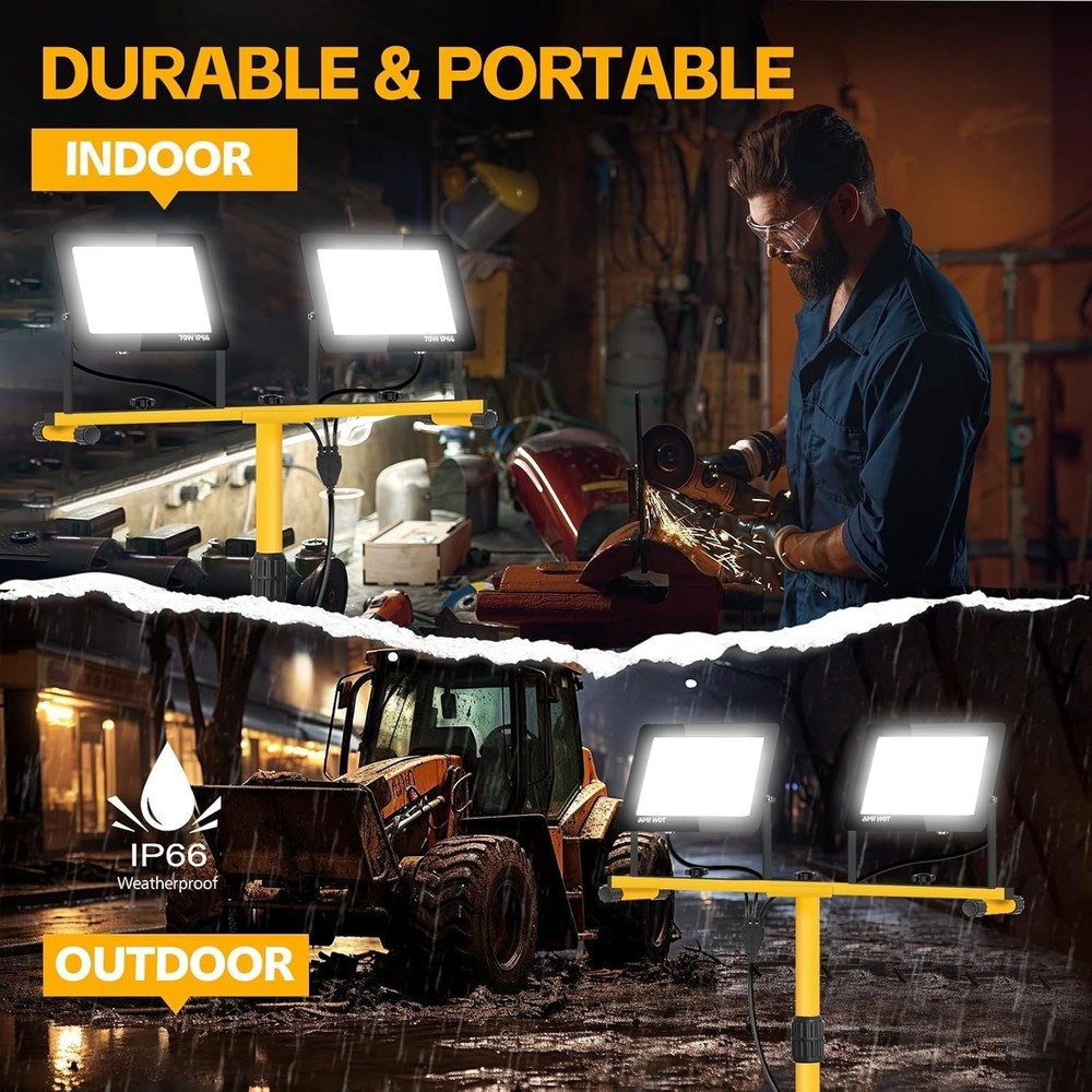 Work Light with Stand, Lumen Dual-Head LED Work Light...