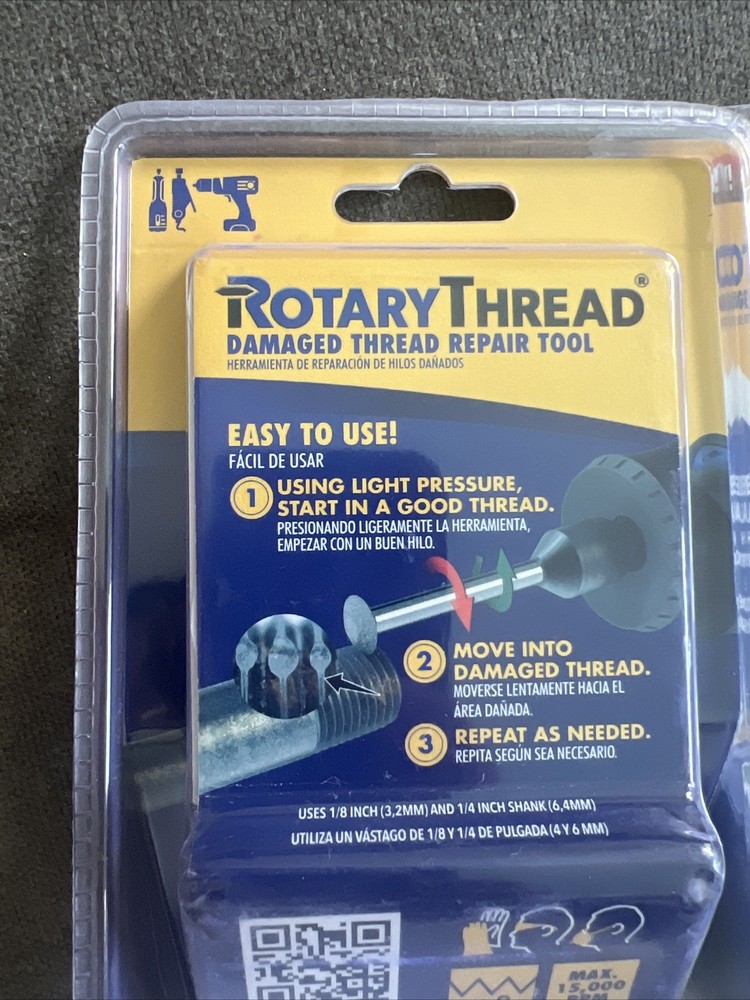 TWO - Rotary Thread File Rotary Tool, 2 PC Starter KIT w/Collet , NEW