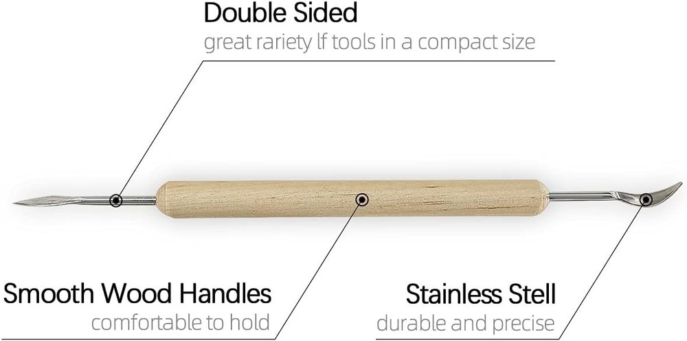 Professional Quality Clay Carving Tools Set - 32 Double-Sided Sculpting Tools