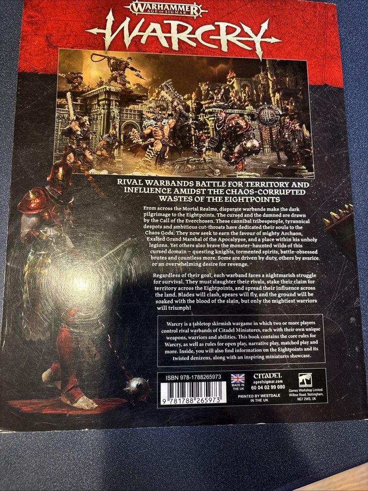 Warhammer AOS Warcry Core Book with Rules Summary Sheet Paperback