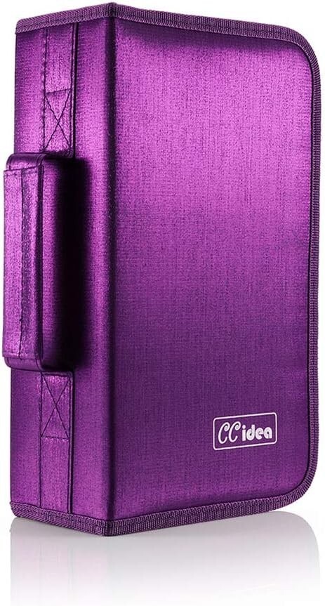 CCidea CD Case DVD Case Storage Holder-128 Capacity, 2 Wallet Black