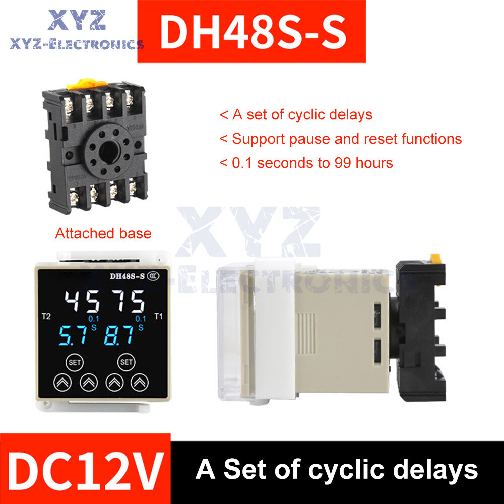 DH48S Smart Digital Delay Time Relay Precision Programmable Cycle W/ Socket Base