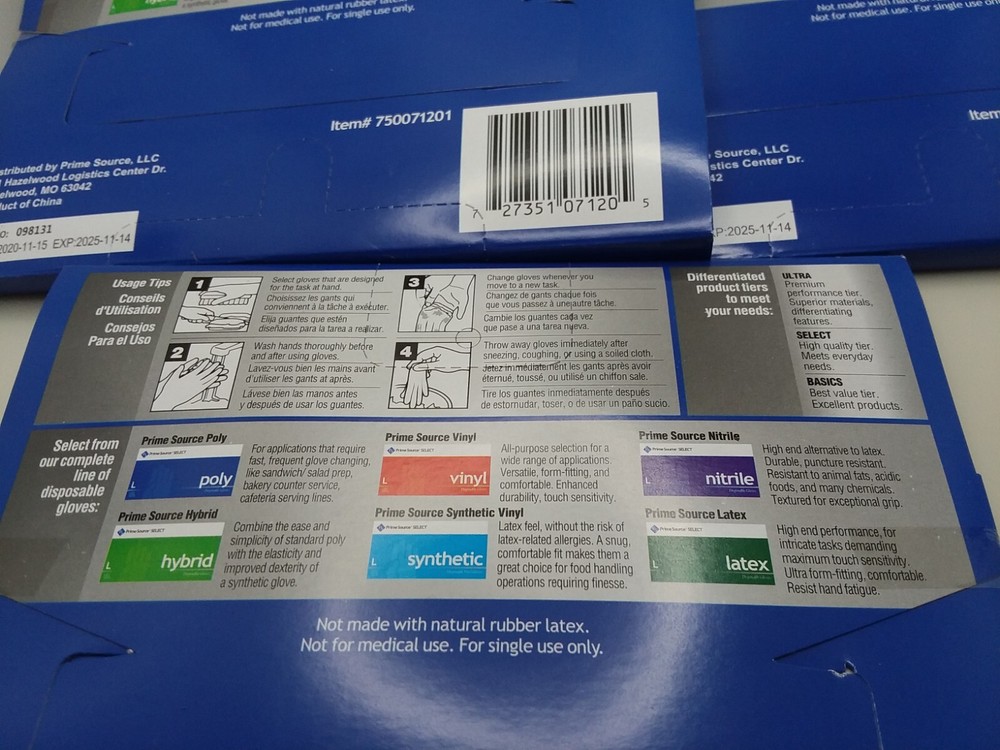 Prime Source 'Select' Small Poly Disposable Blown Poly Gloves 3 pkgs of 100 each