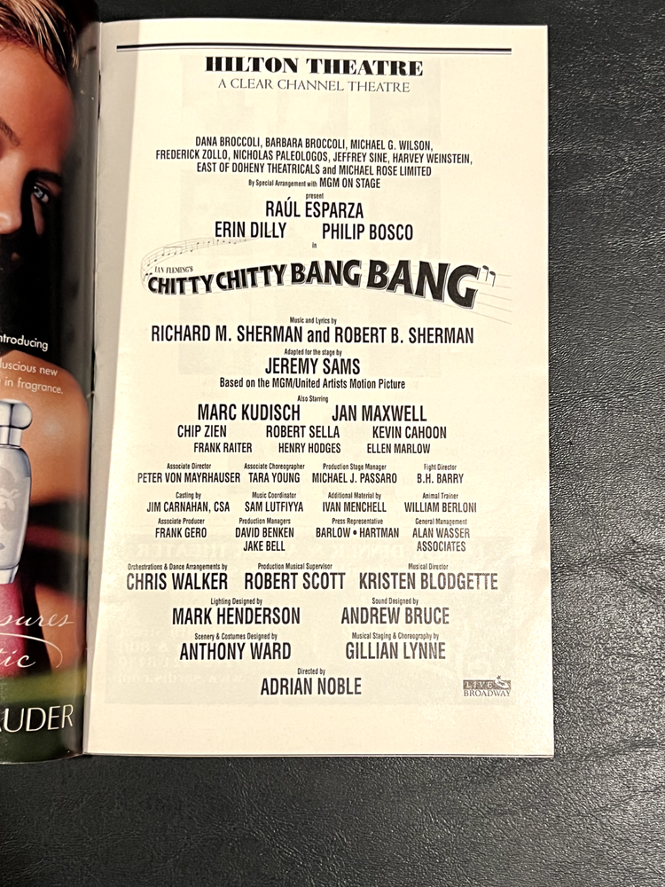 Chitty Chitty Band Bang Signed Playbill August 2005