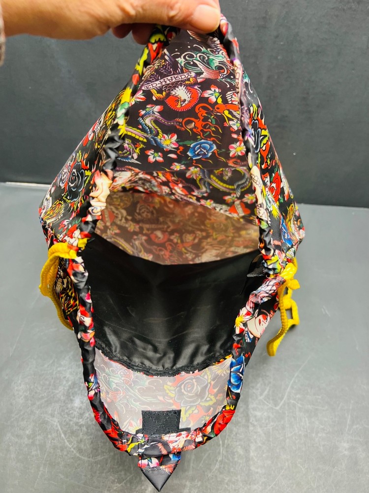 ed hardy nylon drawstring backpack love kills slowly