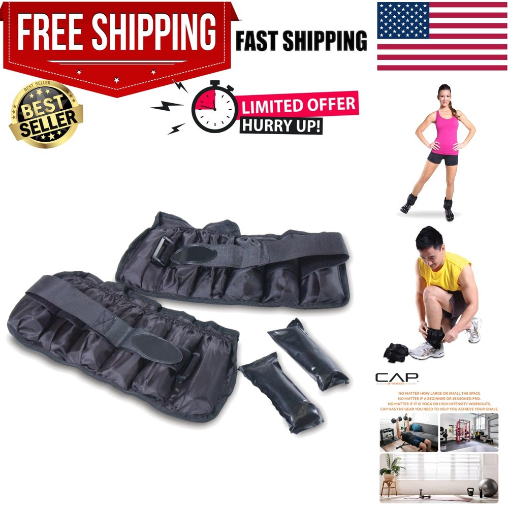 Adjustable Ankle Weights |10-20lb Pair | Black
