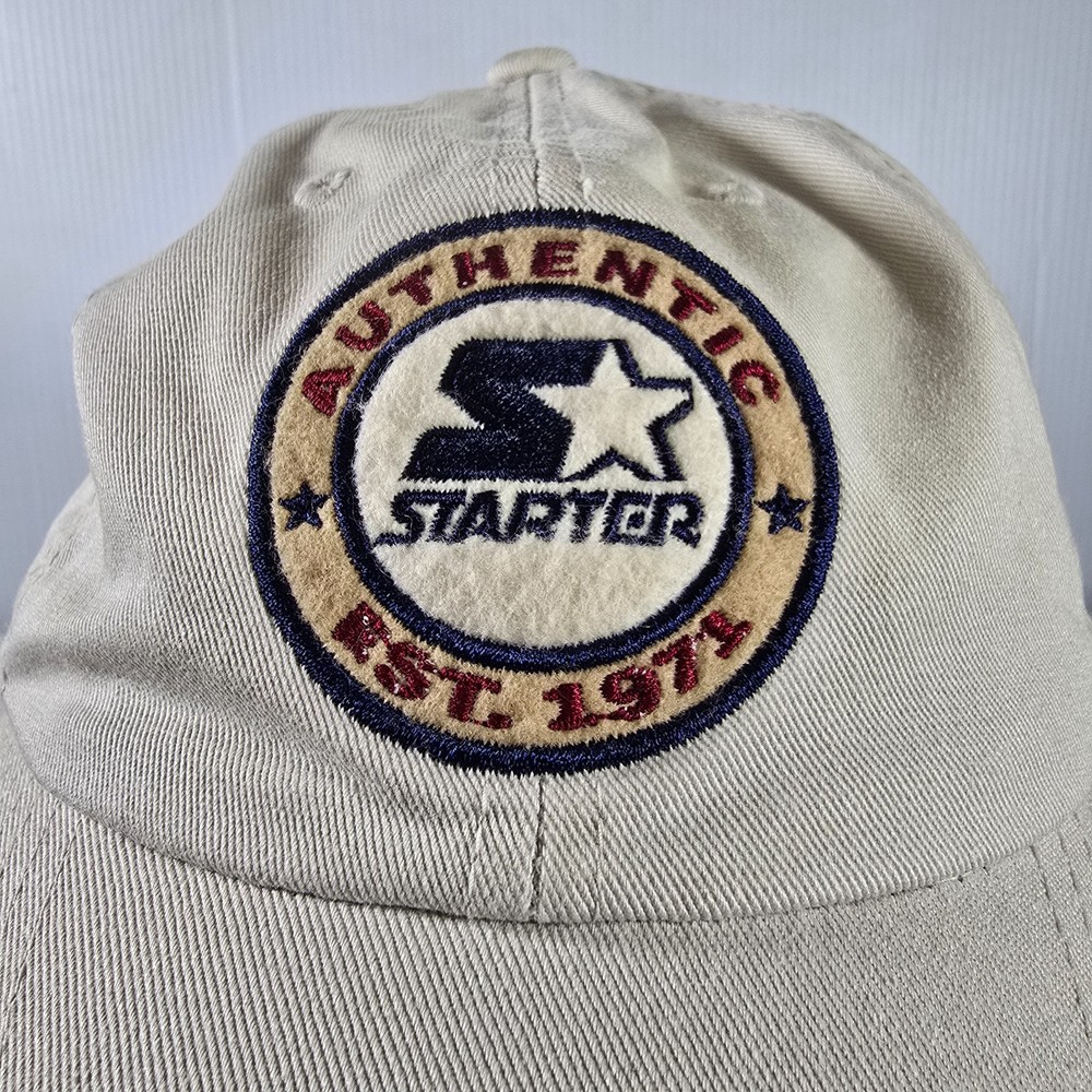 Youth Starter Authentic Baseball Hat, Beige Strap Back OSFA